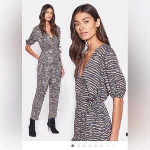 Joie Black and nude Zebra Print Jumpsuit